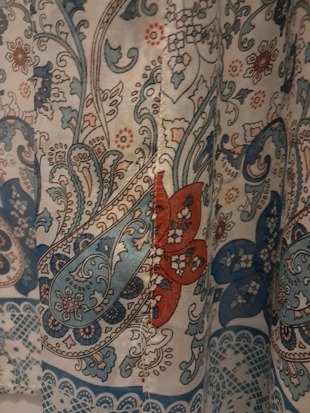 Cream Paisley & Floral Sheer Wrap